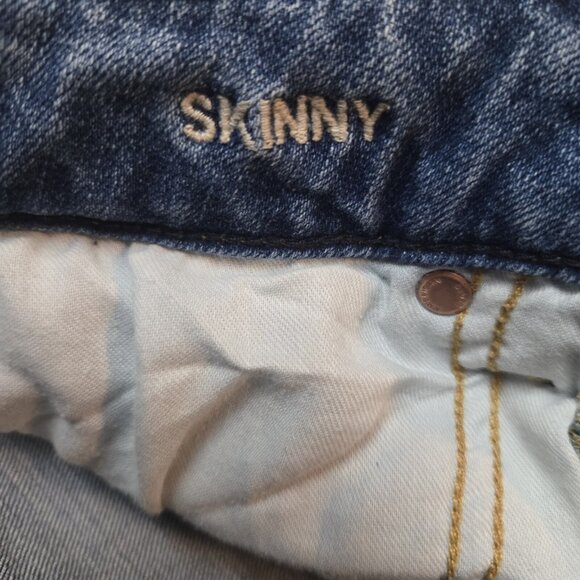 American Eagle Outfitters Airflex Jeans Mens 28x32 Blue Faded Skinny Grunge - Picture 4 of 5